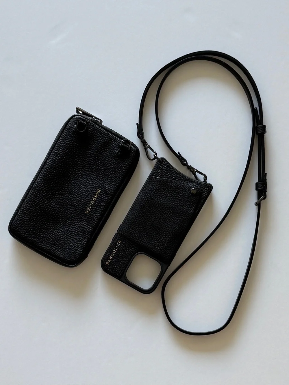 Bandolier Emma Pebble Leather Crossbody Phone Case + Expanded Pouch